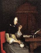 TERBORCH, Gerard Woman Drinking Winen 5r oil painting artist